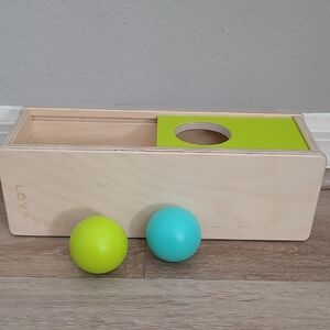 Wooden Ball Drop Box - Green and Blue